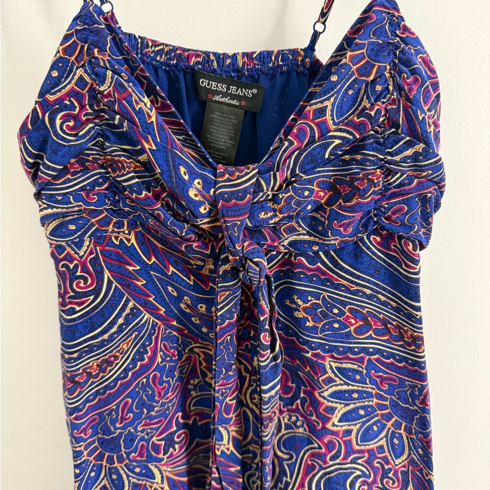 Guess Blue and Purple Paisley Dress